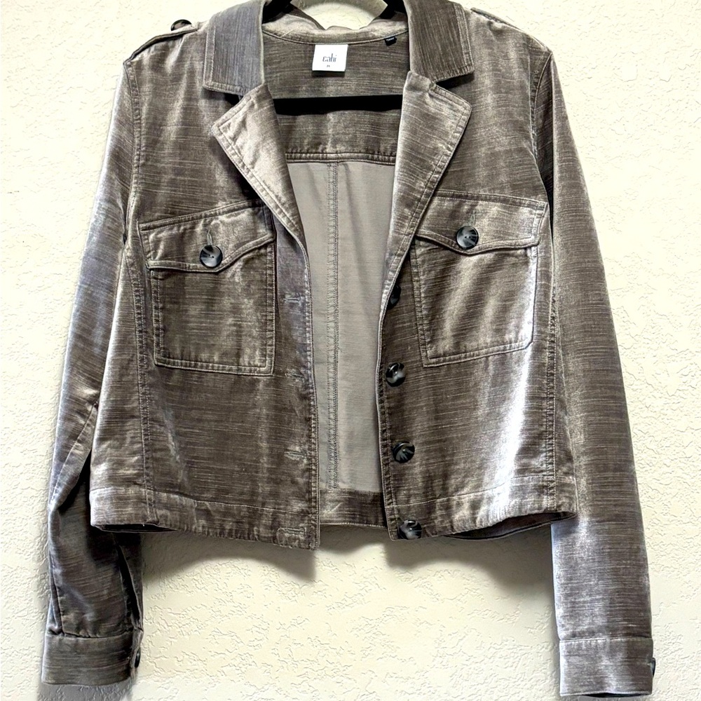 CABI Platinum Velvet Blazer - Size M